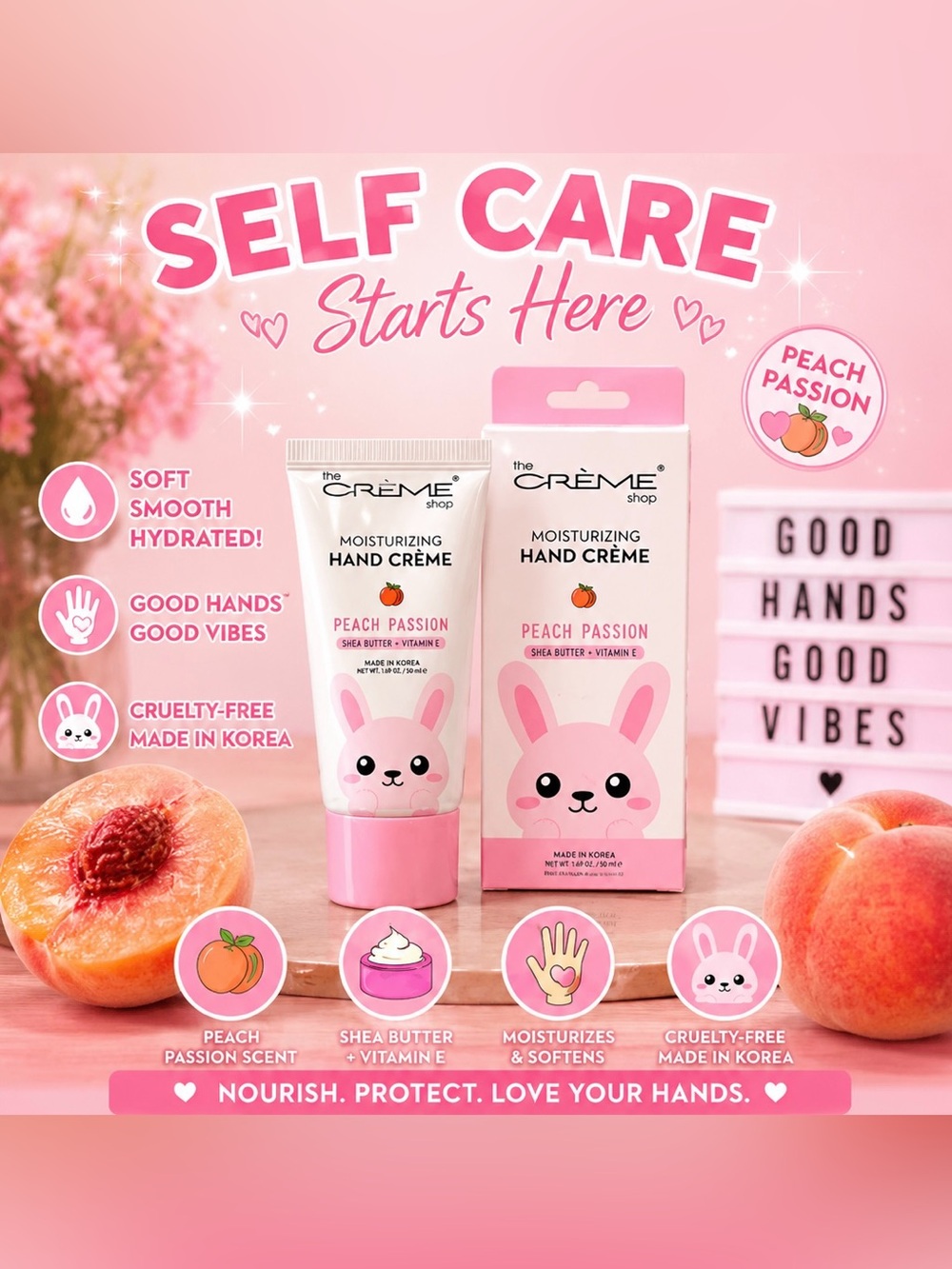 The Crème Shop Moisturizing Hand Crème - Peach Passion